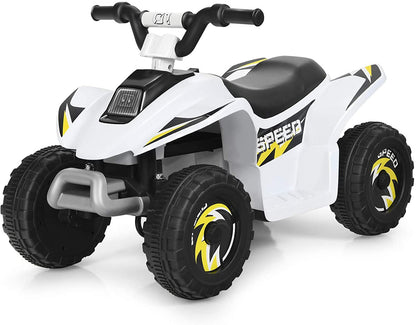 6V Battery Powered Ride on Quad Bike ATV Electric Mini Vehicle Car For Toddler-White