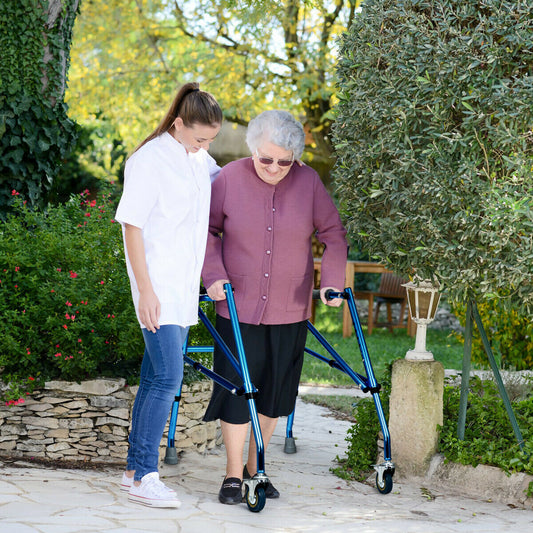 Lightweight and Folding Kids Walker for Disabled Injured Training-Navy