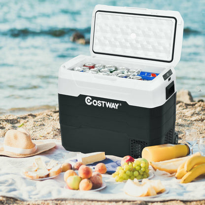 50L 2-in-1 Dual Temperature Control Portable Freezer with Wheels and Handle-White