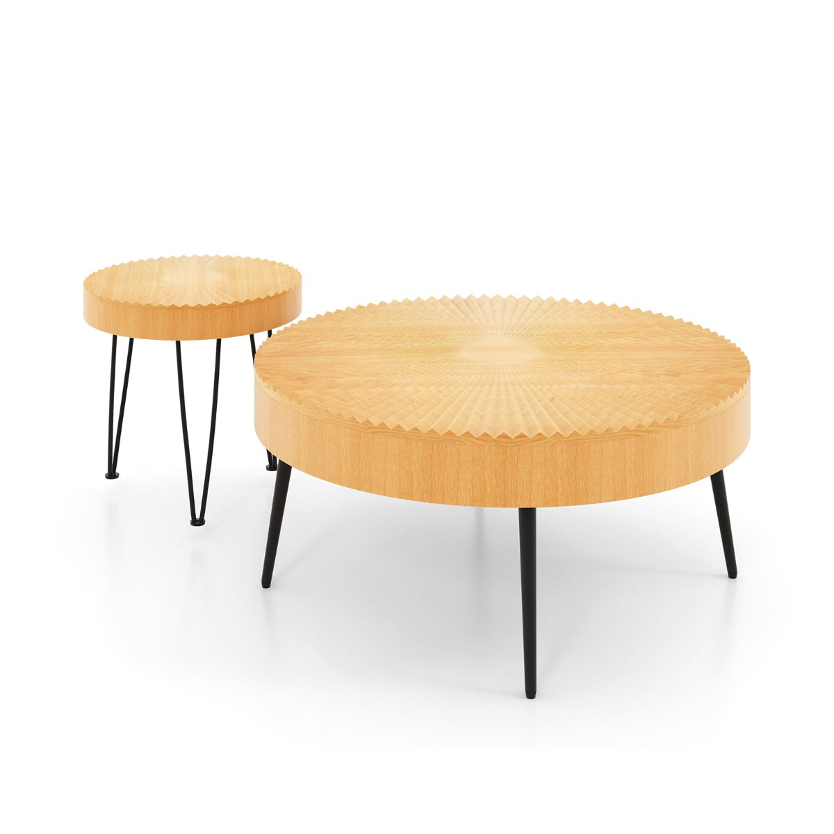 Set of 2 Boho Farmhouse Coffee Table 