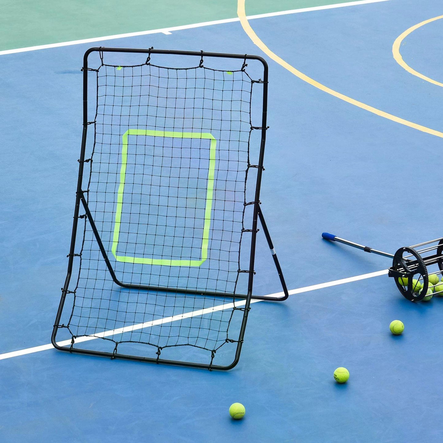 HOMCOM Rebounder Net Playback Soccer Football Game Spot Target Ball Rebounders Training Equipment Play Teaching