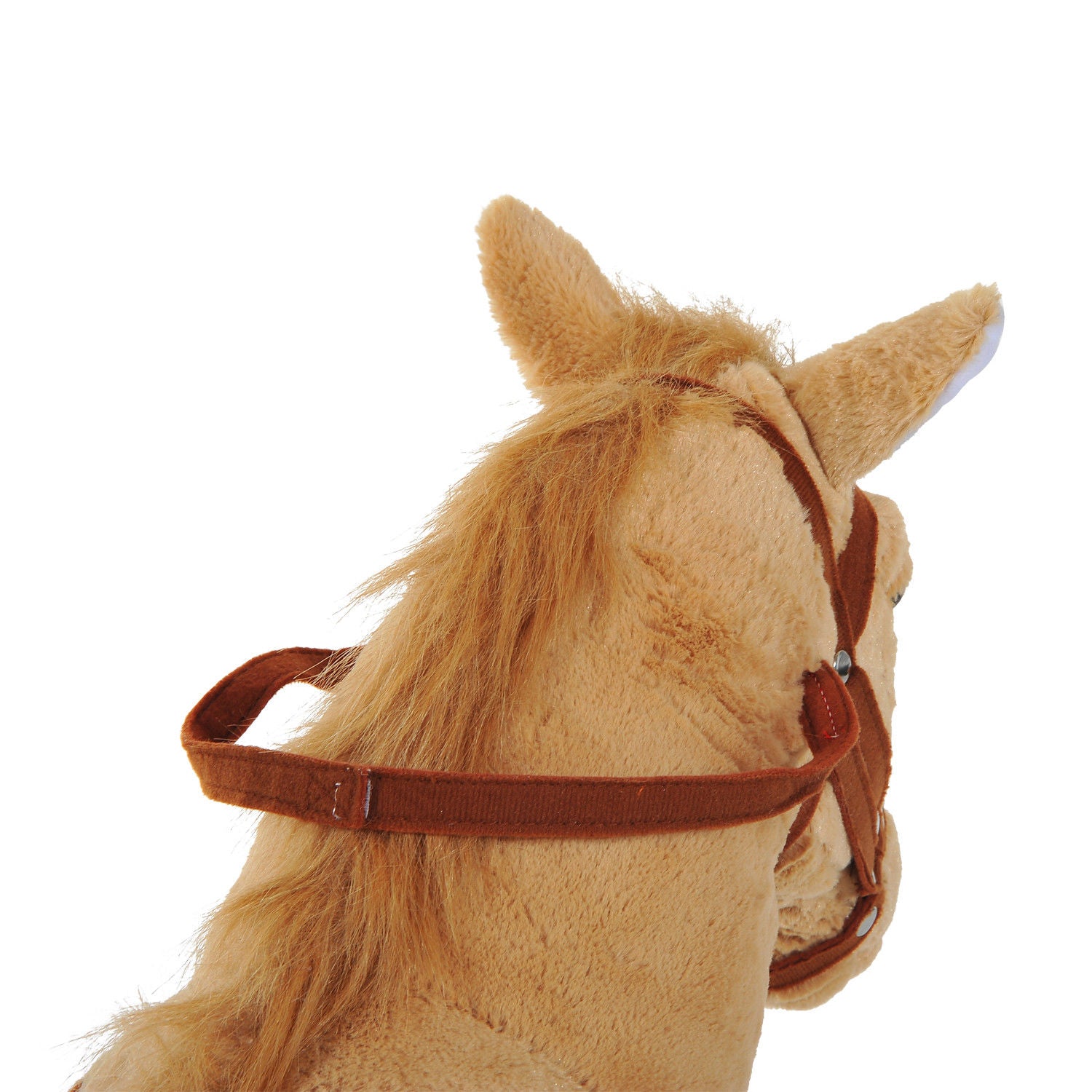 HOMCOM Childrens Plush Rocking Pony W/Sound-Beige