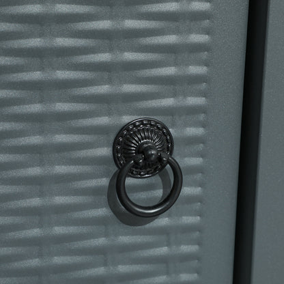 Outsunny Rattan-style Propane Gas Fire Pit Table with 40,000 BTU Burner, Square Smokeless Firepit Patio Heater with Thermocouple, Lava Rocks, Waterproof Cover, Spark Guard and Lid, Grey