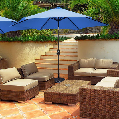 3-Tier Solar Powered LED Lighted Patio Umbrella-Coffee
