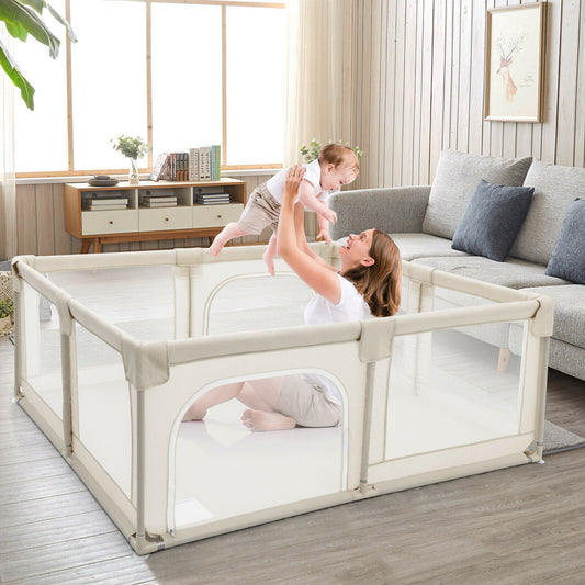 Baby Playpen Portable Activity Centre with Gate-White