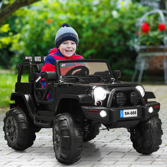 12V Kid's Ride on Truck Electric Vehicle with Light & Music-Black