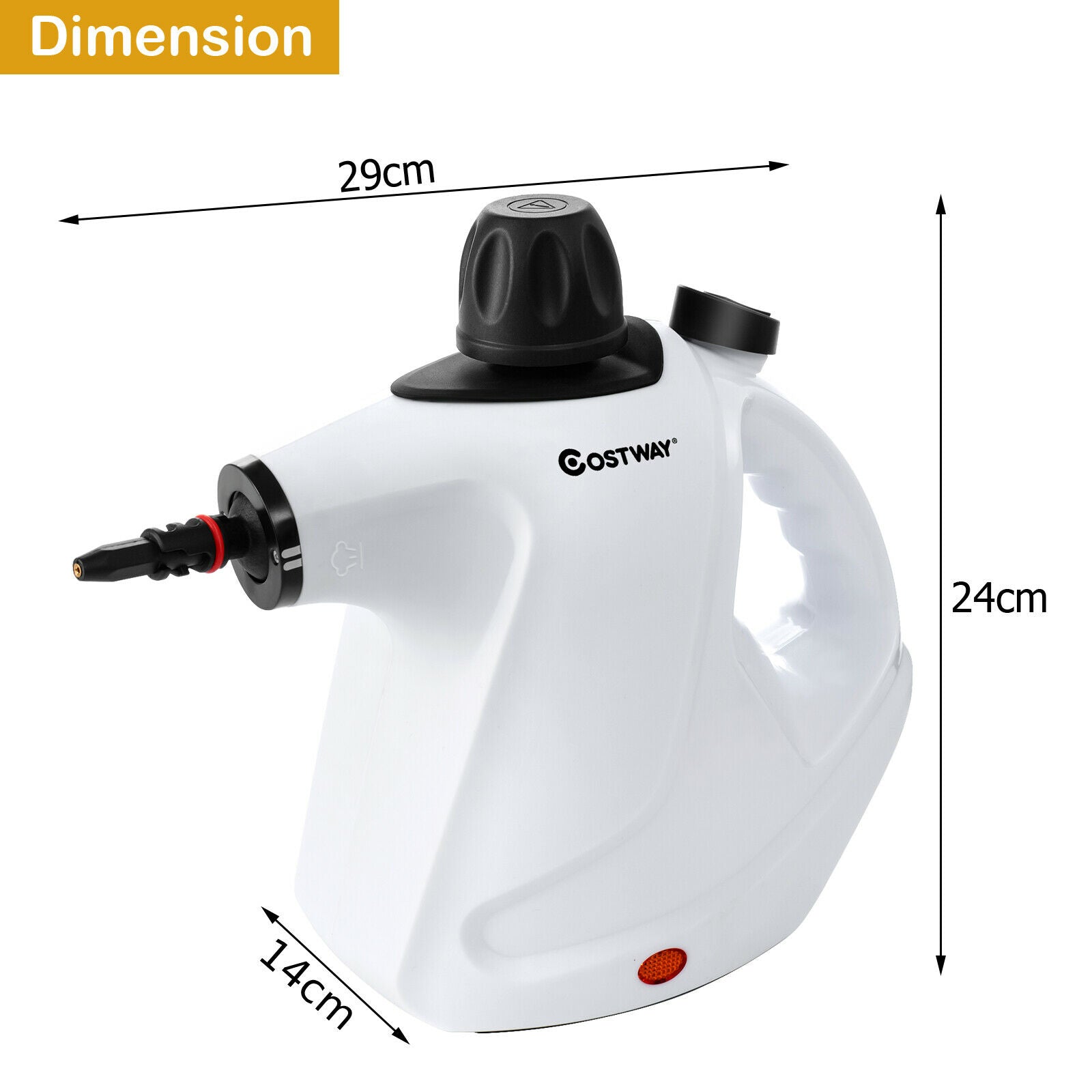 Multi-Purpose Portable Electric Steam Cleaner with 9 Accessories-White