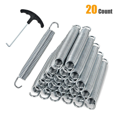 20 Pieces 18 cm Heavy Duty Trampoline Spring Set with T-Hook Pull Tool