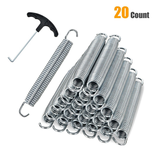 20 Pieces 18 cm Heavy Duty Trampoline Spring Set with T-Hook Pull Tool