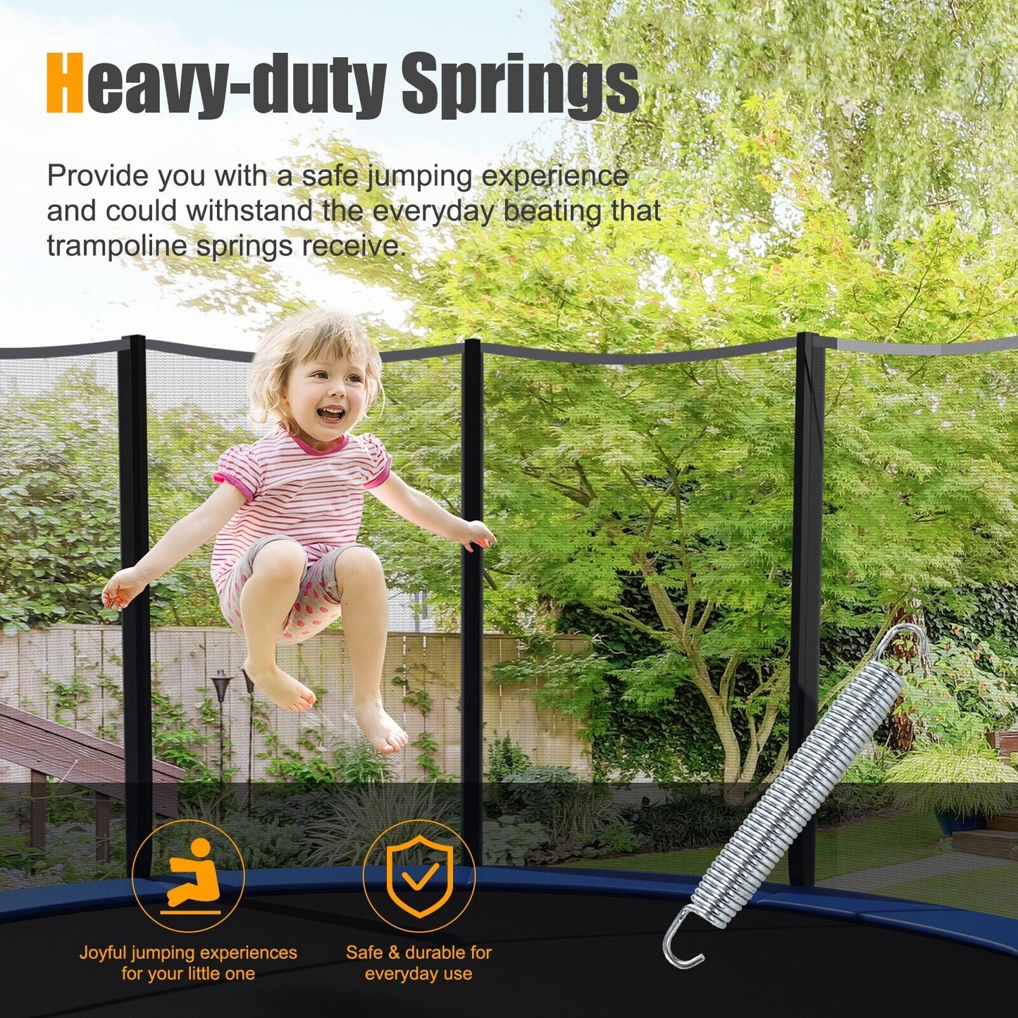 20 Pieces 18 cm Heavy Duty Trampoline Spring Set with T-Hook Pull Tool