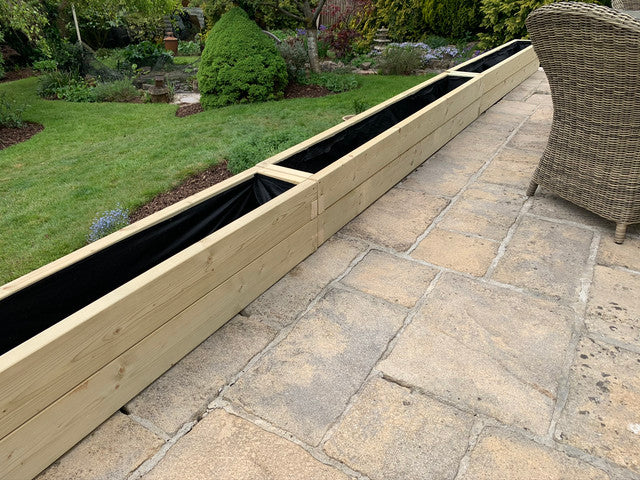 180 x 40 Garden Planters | Devonshire Planter | Wooden Planters | Bespokeoutdoor | Wooden Trough Planters