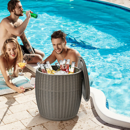 45L Cool Box Stool / Ice Box with Lid-Coffee