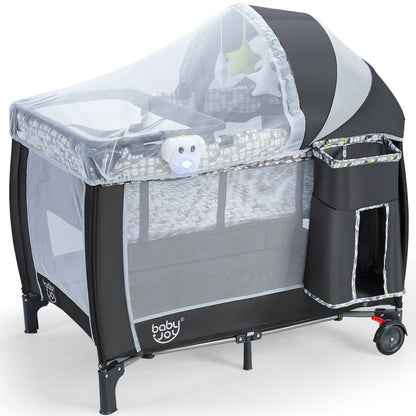 Baby Travel Cot Foldable Playpen Infant Bassinet Cot Bed
