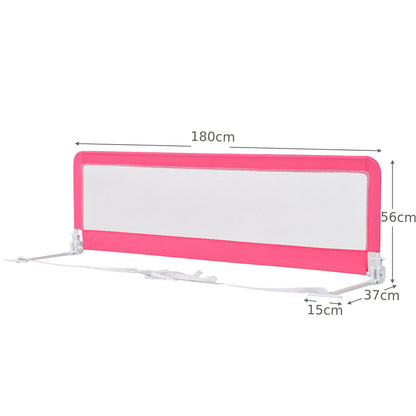 Universal Folding Bed Rail with Safety Strap-Pink