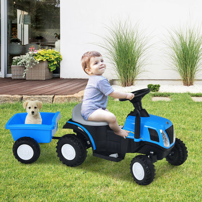 Toddler Detachable Toy Car with Detachable Trailer and Light & Music-Blue