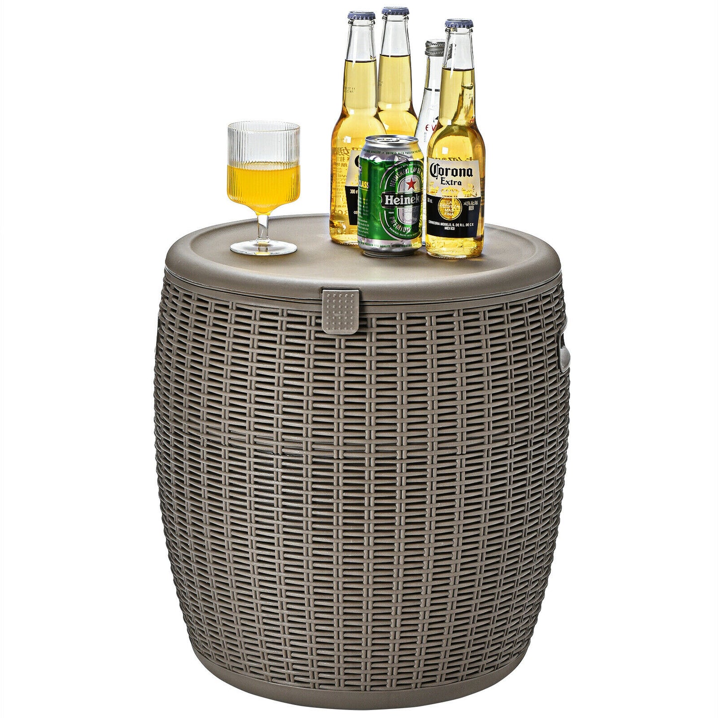 45L Cool Box Stool / Ice Box with Lid-Coffee