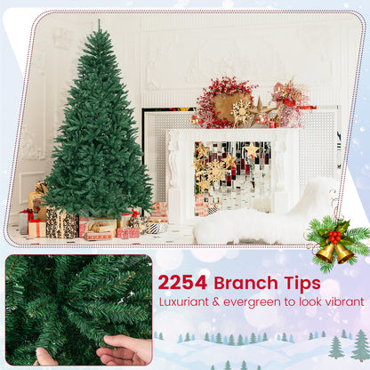 180/225cm Artificial Christmas Tree with PVC Branch Tips-7.5 ft