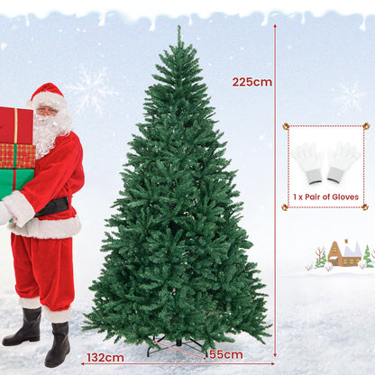 180/225cm Artificial Christmas Tree with PVC Branch Tips-7.5 ft