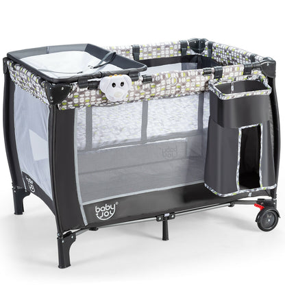 Baby Travel Cot Foldable Playpen Infant Bassinet Cot Bed