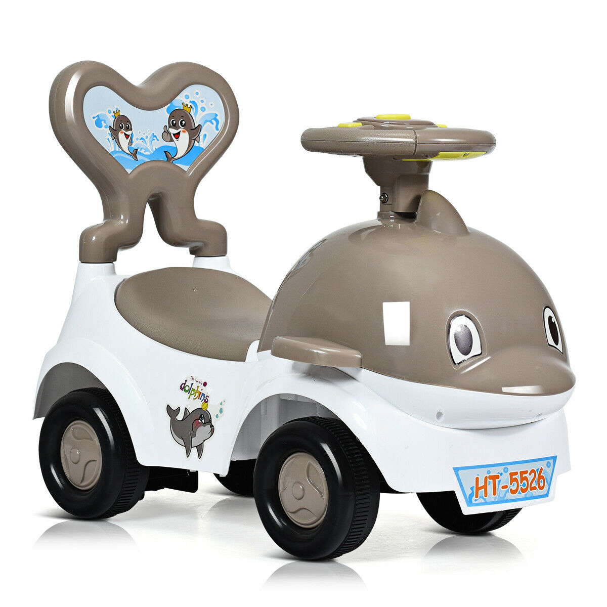 3 IN 1 Children Ride-on Push Along Car-Gray