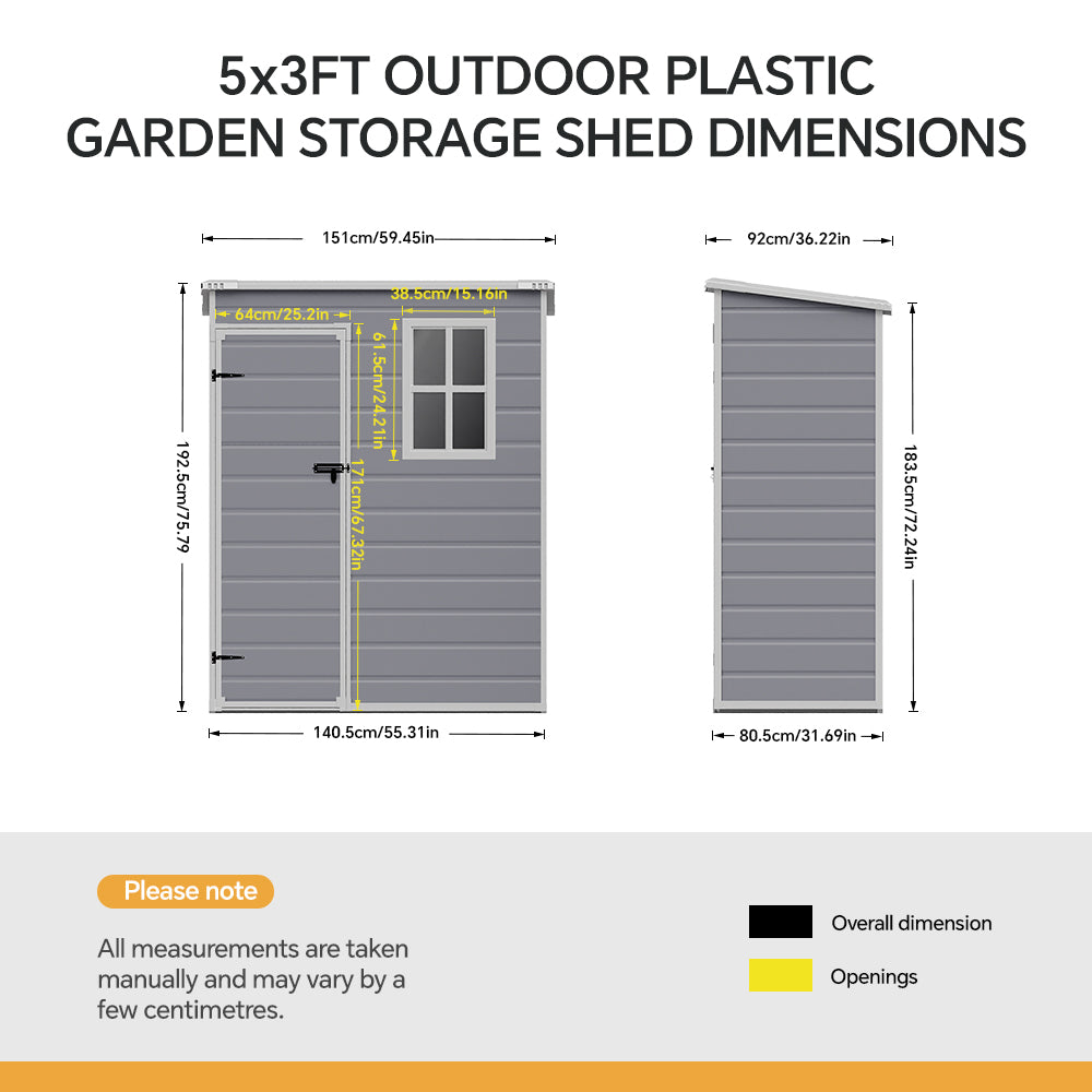 Plastic Lockable Garden Storage Shed