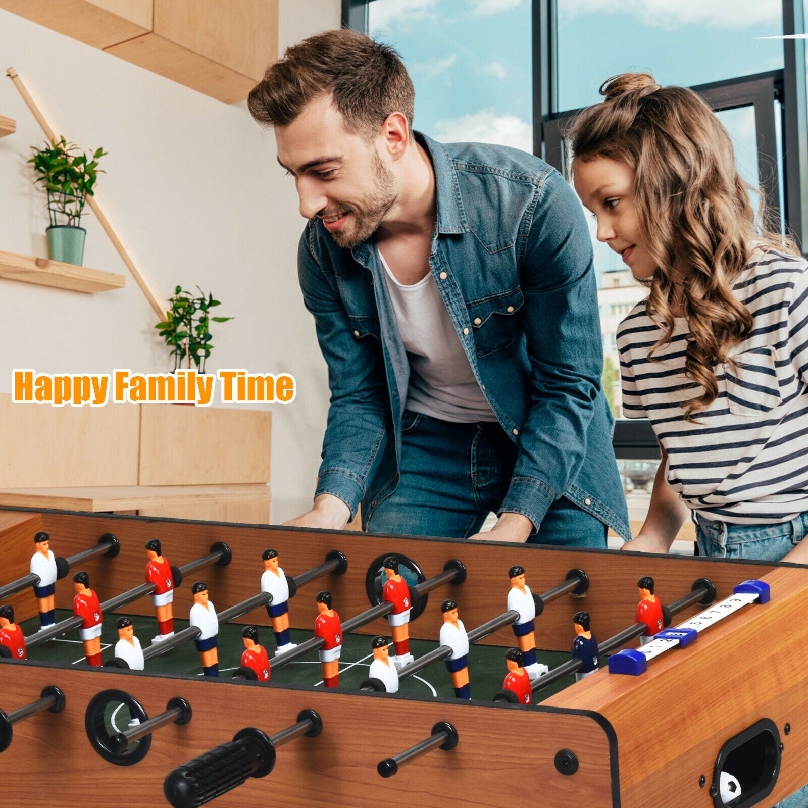 Folding Football Table Indoor Recreational Soccer Game Desk