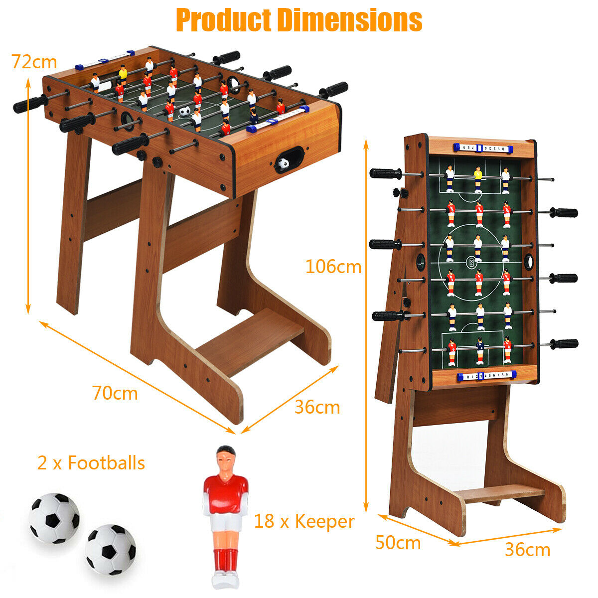 Folding Football Table Indoor Recreational Soccer Game Desk