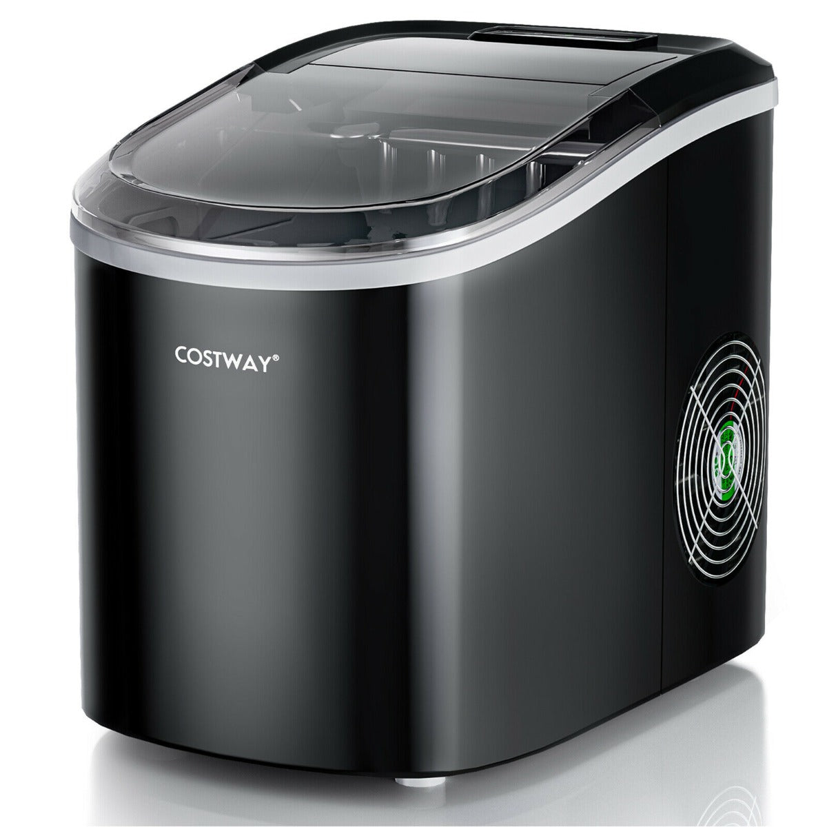 2.2 L Portable Electric Ice Cube Maker with Ice Scoop and Basket-Black
