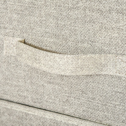 HOMCOM Vertical 7 Linen Drawers Cabinet Organizer Storage Dresser Tower with Metal Frame Adjustable Feet for Living Room, Bathroom, Kitchen