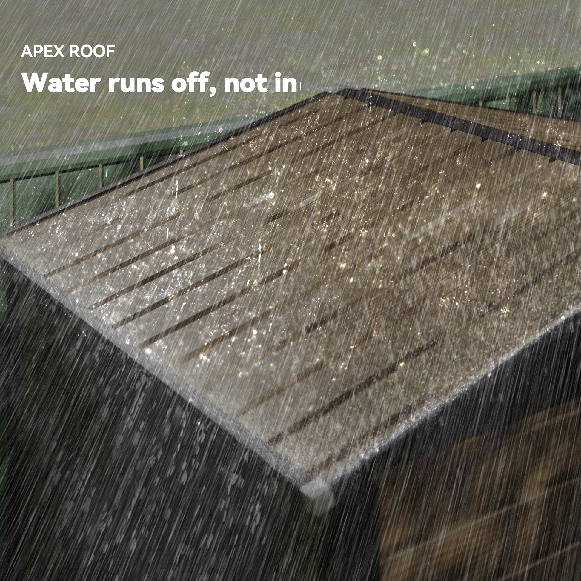 Outsunny 4 x 6ft Galvanised Steel Garden Shed, with Lock and Gloves - Oak