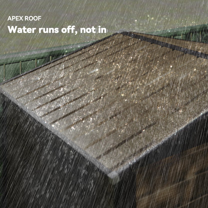 Outsunny 4 x 6ft Galvanised Steel Garden Shed, with Lock and Gloves - Oak