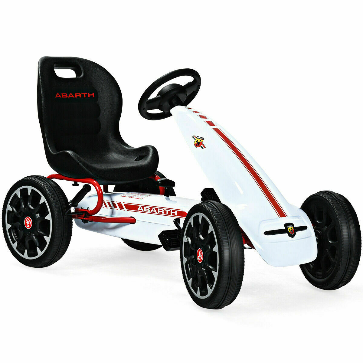 Kids Pedal Go Kart Play Set with Adjustable Seat-White