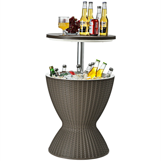 30L Patio Cool Box with Pop-Up Lid-Coffee