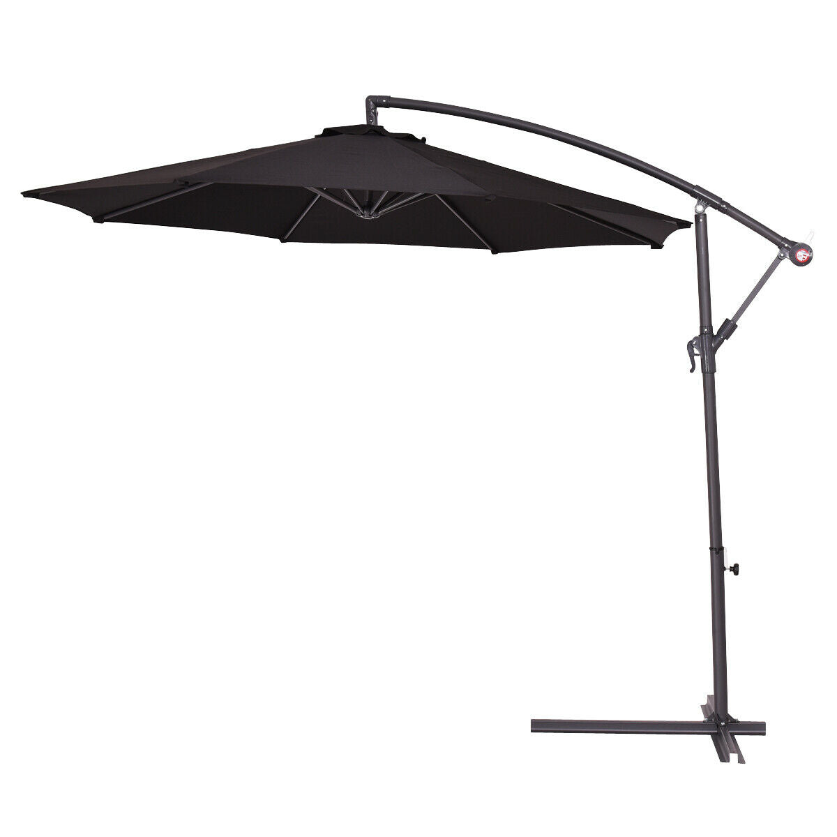 2.7M Outdoor Parasol Garden Cantilever Umbrella Tilt Adjustment-Black