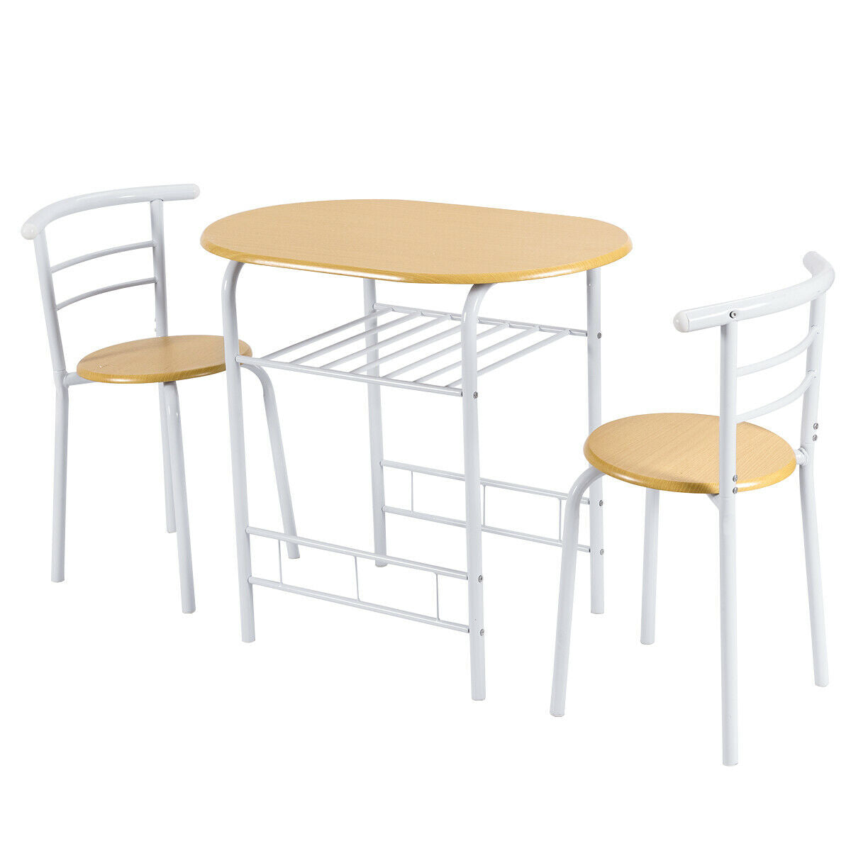 Compact Breakfast Dining Table Set-White – GardenArch