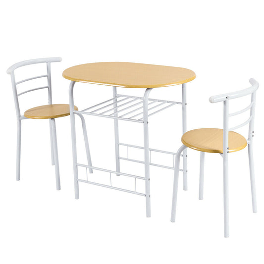 Compact Breakfast Dining Table Set-White