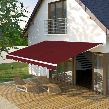 Patio Awning Sun Shade Retractable Shelter Outdoor-Wine