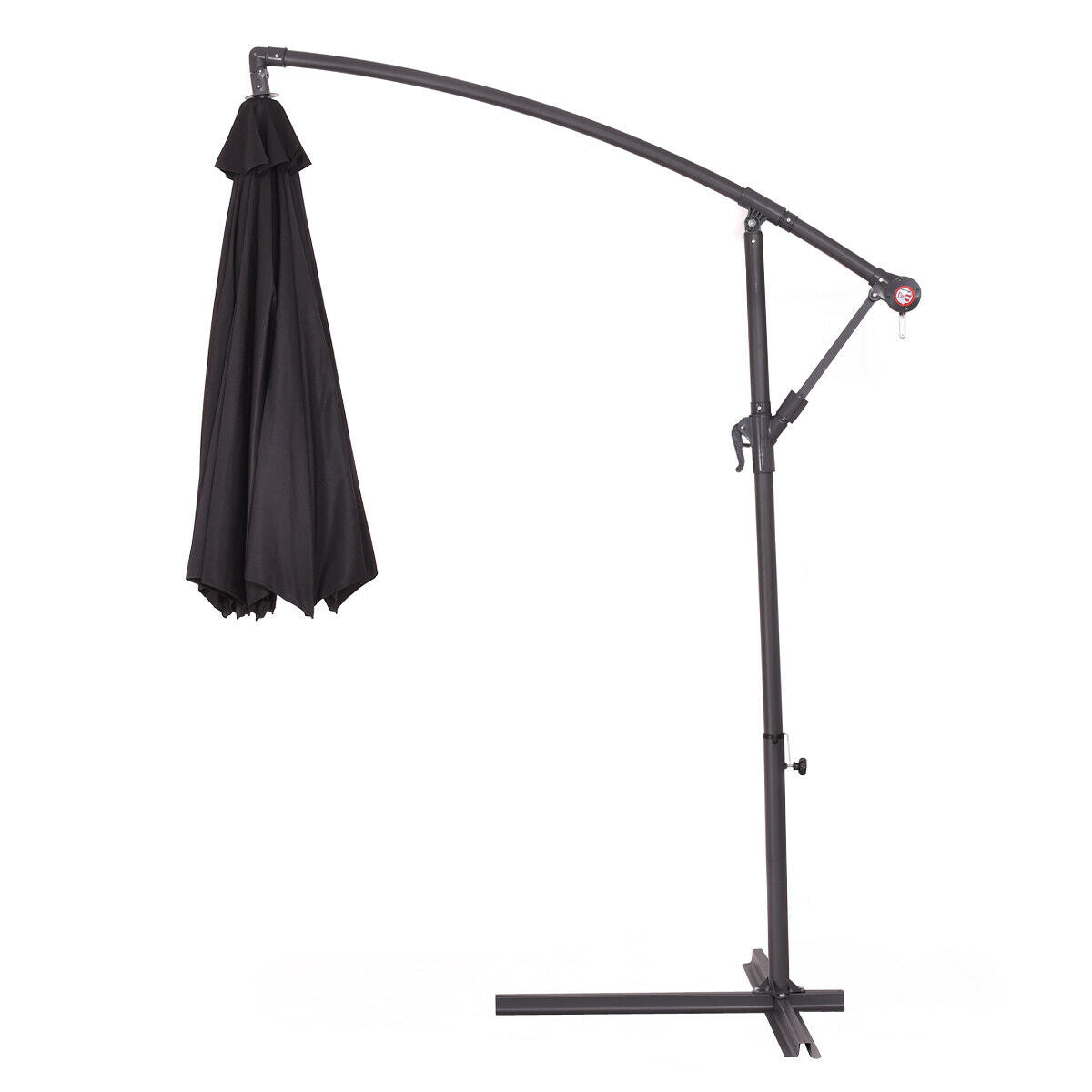 2.7M Outdoor Parasol Garden Cantilever Umbrella Tilt Adjustment-Black