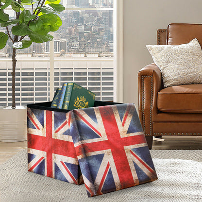 Folding Storage Ottoman Waterproof Padded Stool