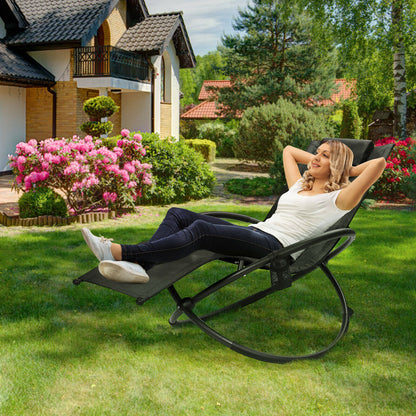 Foldable Rocking Lounge Chair Recliner-Black