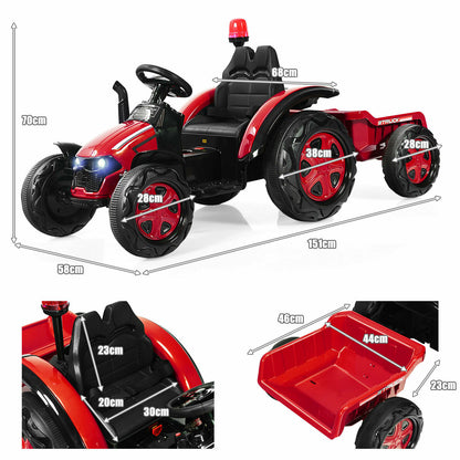 12V Kids Ride On Tractor Electric Car with Remote Control-Red