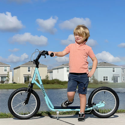 HOMCOM Kids Steel Frame Adjustable Kick Scooter Blue