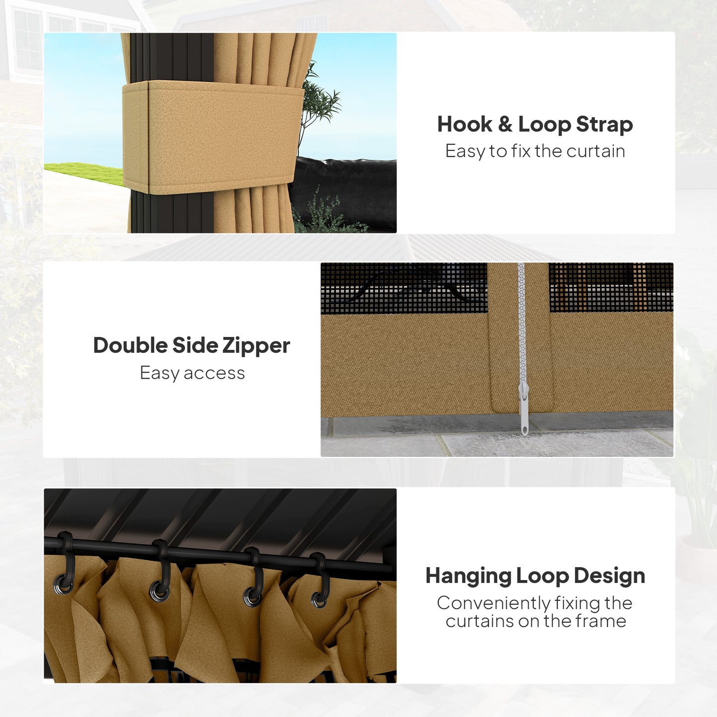 Outsunny 3.6 x 3 m Aluminium Hardtop Gazebo, with Accessories - Brown