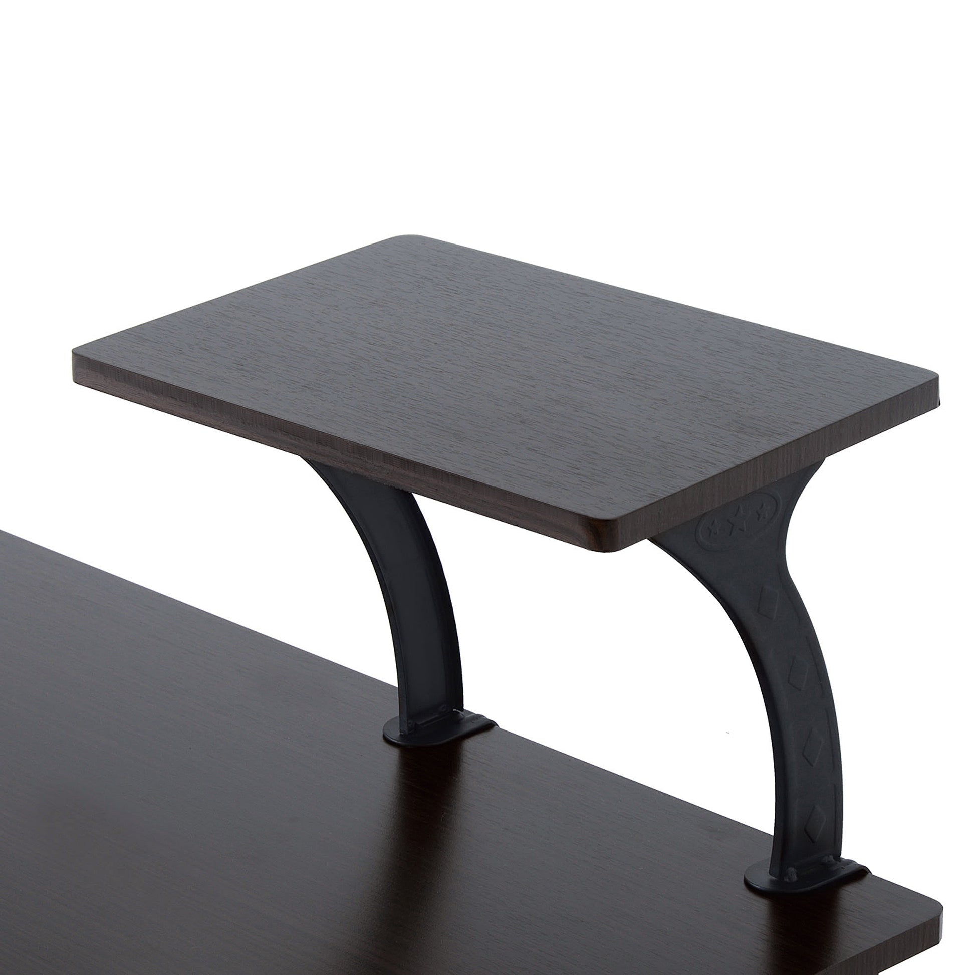 HOMCOM Computer Desk with Display Stand, Executive Wooden PC Tray Table Home Office Storage Workstation