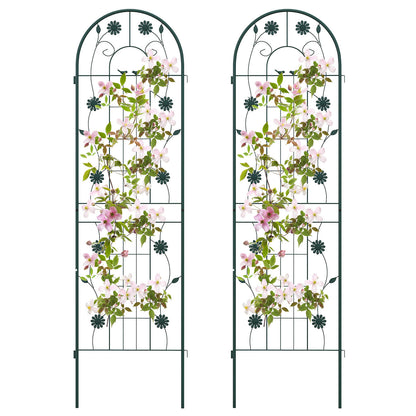 2/4 Pack Metal Garden Trellis 180 cm x 50 cm Wire Lattice Panel-Green-2 Pack