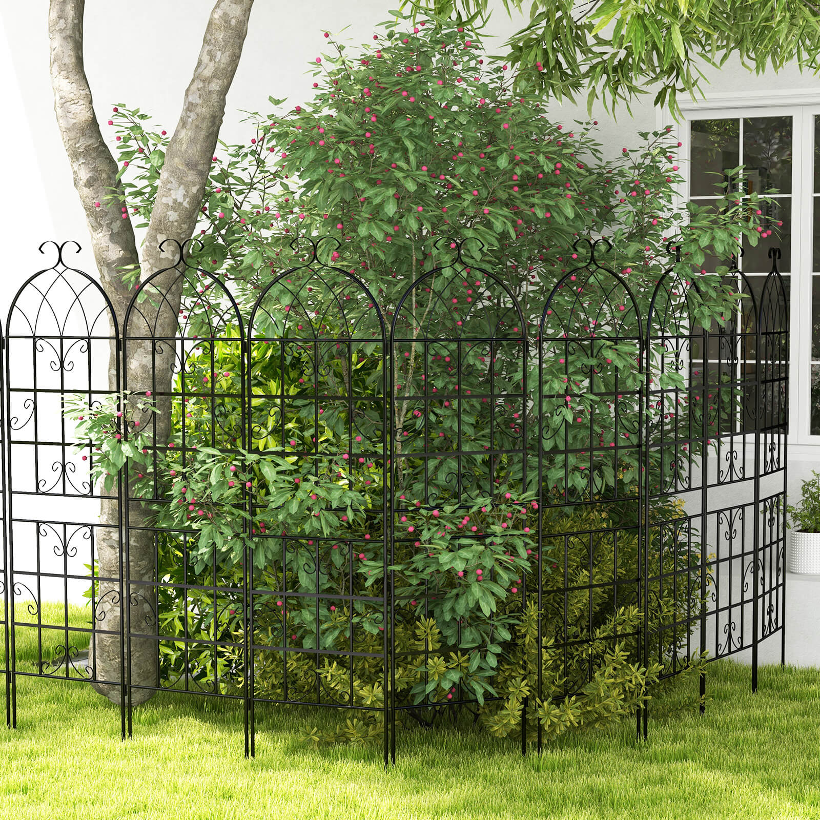 2/4 Pack 180 cm x 50 cm Metal Garden Trellis Decorative for Climbing Plants-2 Pack
