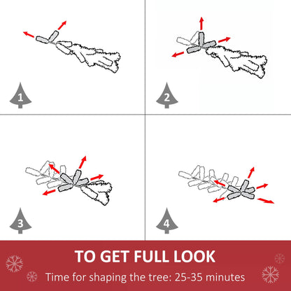 HOMCOM 4 Feet Prelit Artificial Christmas Tree Warm White LED Light Holiday Home Xmas Decoration, Green