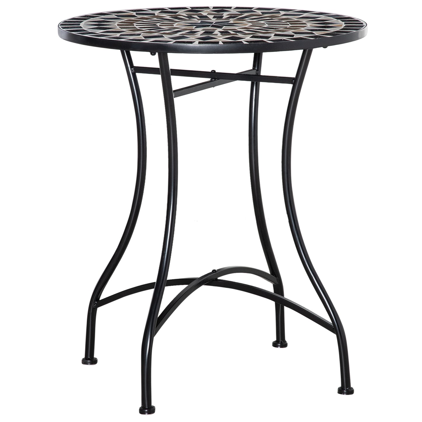 Outsunny ?60cm Mosaic Outdoor Patio Table - Black