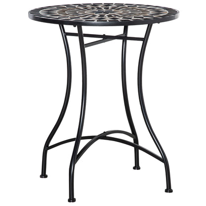 Outsunny ?60cm Mosaic Outdoor Patio Table - Black
