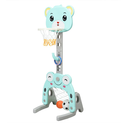 3 IN 1 Kids Basketball Hoop and Stand Set-Green